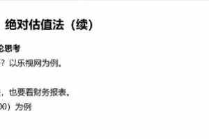 独孤商学院估值的方法