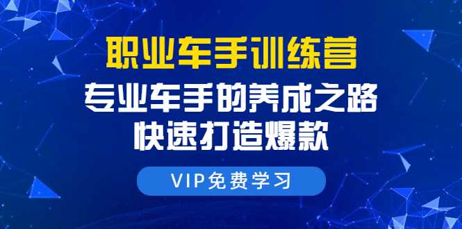 直通车训练营课程:专业车手的养成之路,快速打造爆款(8节-无水印直播课)