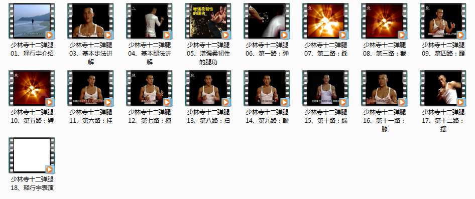 释行宇少林寺十二弹腿教学全集_慢动作教学视频