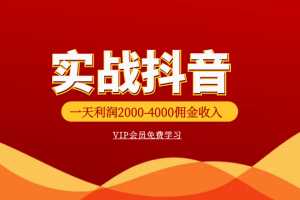 火焱社商业变现抖音vip实训班实战抖音，一天利润2000-4000佣金收入