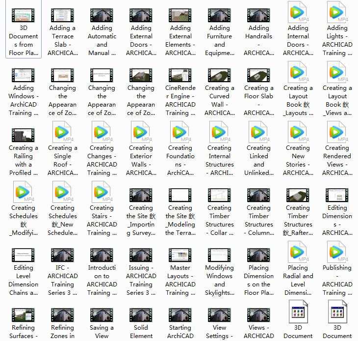 ArchiCAD训练系列英文视频教程内容目录