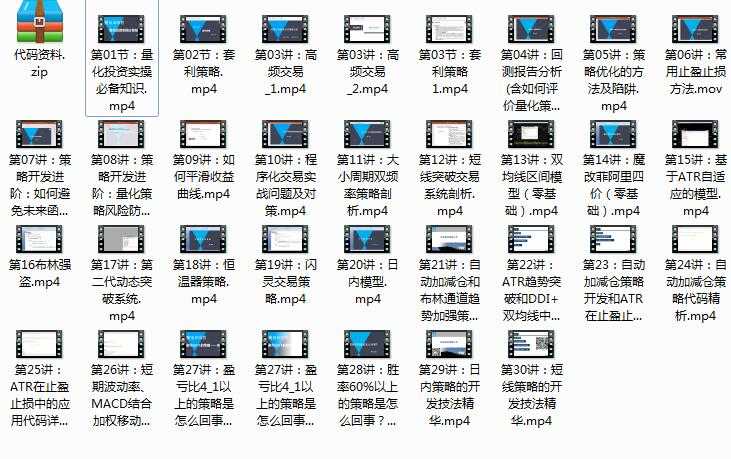 量化交易魔鬼训练营全套视频课程内容目录