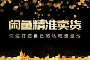 闲鱼如何快速卖货精准引流打造私域流量池