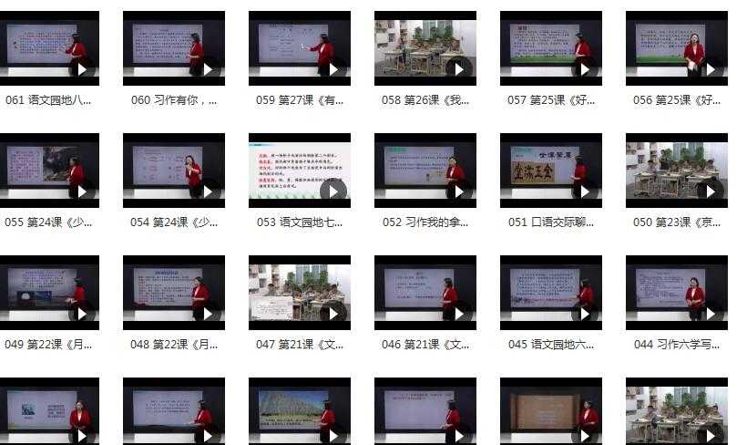 小学六年级语文上册同步讲课高清教学视频(部编版上学期 56讲)目录