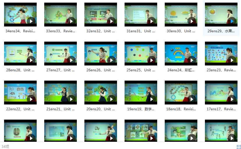 小学一年级上册英语全套讲解视频内容目录