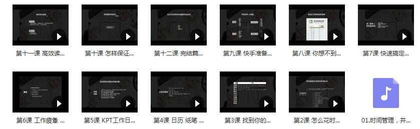 妈妈时间管理课程视频内容目录