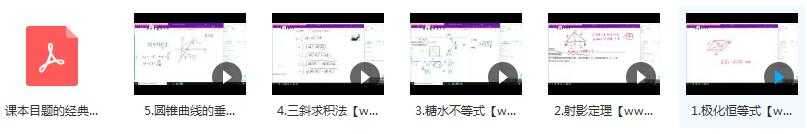 高考数学核心母题经常考点精讲教学视频目录