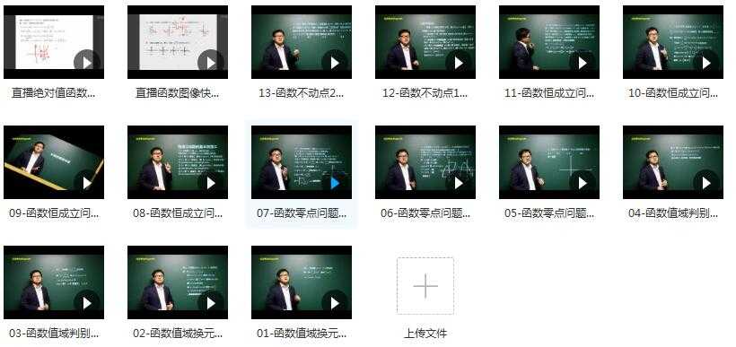 高中数学解题格言系列之函数知识点辅导教学视频目录