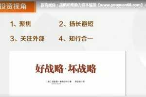 投资视角：以投资人角度运用战略思维助力资本嫁接