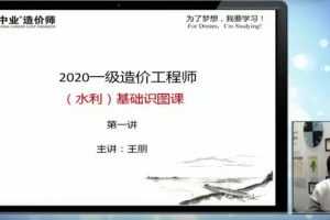 2020年ZY一级造价工程师《水利计量》基础识图王朋精讲班