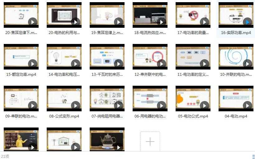 初中物理电功率知识点专题辅导教学视频目录