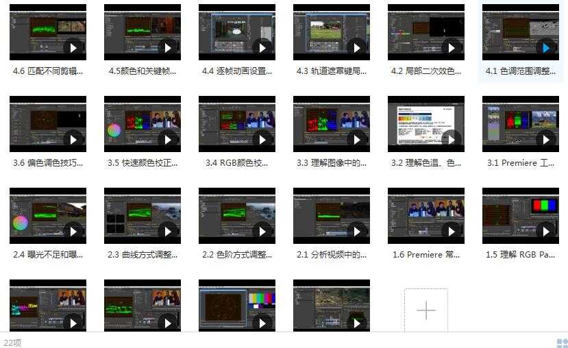 Premiere Pro CC调色视频教程高级篇内容目录