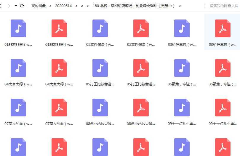 北魏:草根逆袭笔记,创业赚钱50讲目录