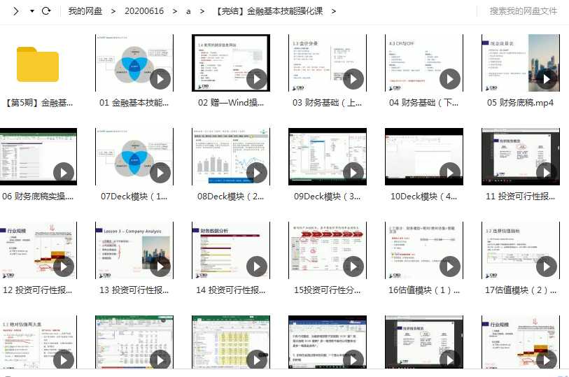 金融基本技能强化课目录