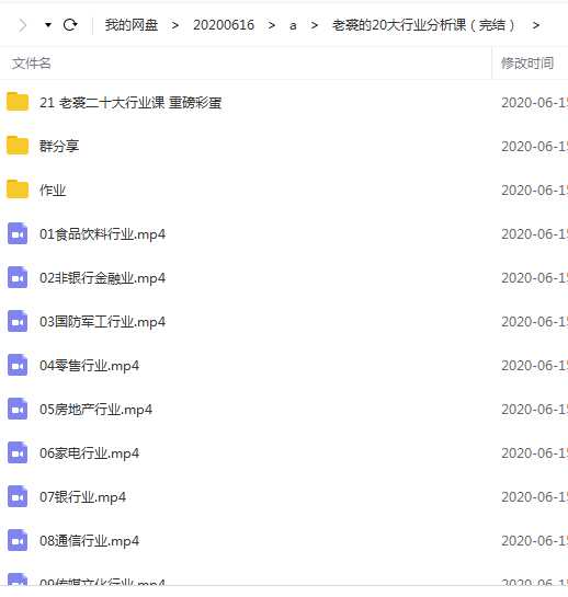 独孤商学院:老裘的20大行业分析课目录