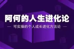 阿何的人生进化论 可实操的个人成长进化方法论