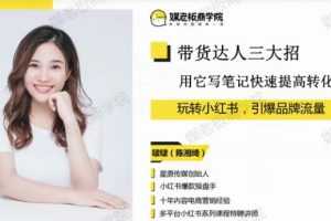 啵啵老师3周小红书爆款笔记训练营第二期：玩转小红书，引爆品牌流量