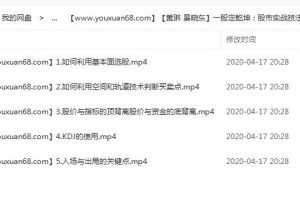 黄琳 景晓东一股定乾坤：股市实战技法精华 视频 5集