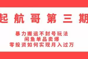 起航哥第三期：暴力搬运不封号玩法，闲鱼单品卖爆和零投资如何实现月入过万