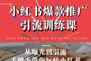 狼叔小红书爆款推广引流训练课，从曝光到引流手把手带你玩转小红书