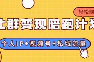 社群变现陪跑计划：建立“个人IP+视频号+私域流量”的社群商业模式轻松赚钱