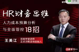 王美江HR财务思维-人力成本预算分析与全面管控18招