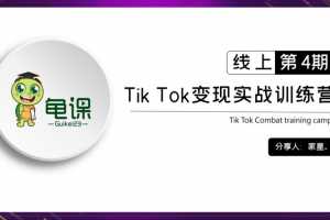 龟课·TikTok变现实战训练营线上第4期，0基础教你搬运视频