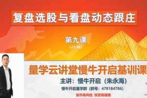 量学云讲堂朱永海慢牛开启-第21期