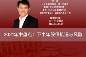 徐远《2021年中盘点：下半年股债机遇与风险》