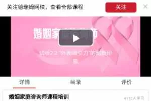 婚姻家庭咨询指导师视频课程 视频课