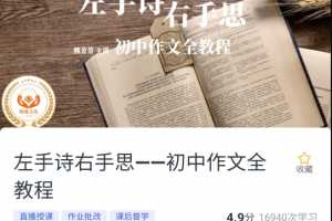 熊芳芳语文课·《左手诗右手思—初中作文全教程》