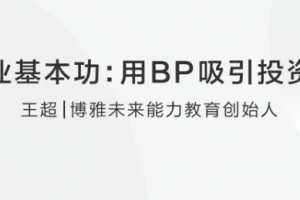 【创业基本功】王超：用BP吸引投资人