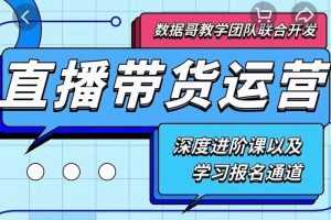 2021数据哥直播带货运营课，深度学习进阶课