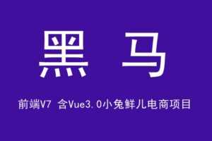 黑马前端V7【含Vue3.0小兔鲜儿电商项目】