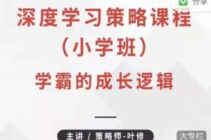 叶修《深度学习策略课程·小学班》学霸的成长逻辑