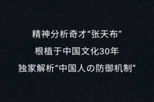 张天布 解析中国人的防御机制 三模块微课20讲录音