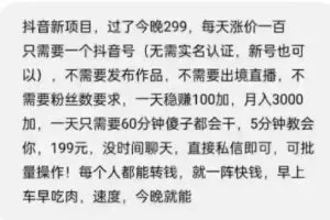 摸鱼思维·抖音新项目，一天稳赚100+【付费文章】