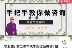 赵小明 手把手教你做咨询第二年咨询案例课专业篇 24讲音频+文字稿