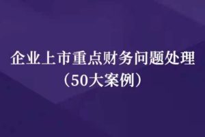 企业上市重点财务问题处理（50大案例）