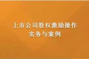 上市公司股权激励操作实务与案例