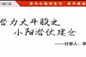 无为学院李栋潜力大牛股之小阳潜伏建仓