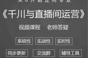 阳光·千川与直播间运营，75节千川实操运营课