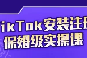疯人院TikTok安装注册保姆级实操课,，tiktok账号注册0失败，提高你的账号运营段位