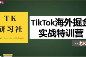 TK研习社：TikTok变现赚钱版块，TikTok海外掘金实操特训营