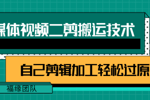 详细教你自媒体视频二剪搬运技术，自己加工轻松过原创