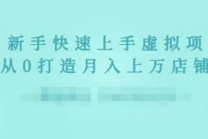 2022年虚拟项目实战指南，新手从0打造月入上万店铺【视频课程】