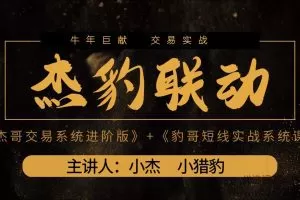 2021杰豹联动系统课《豹哥短线实战系统课》和《杰哥交易系统进阶版》视频+讲义