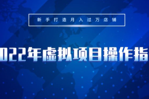 2022年虚拟项目操作指南，新手打造月入过万店铺