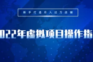 2022年虚拟项目操作指南，新手打造月入过万店铺