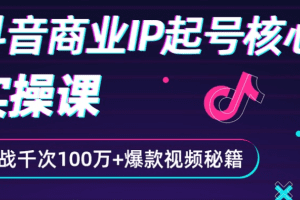 抖音商业IP起号核心实操课